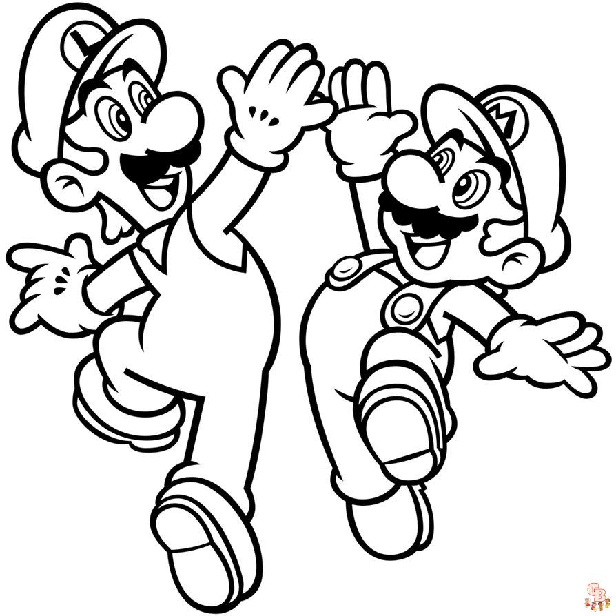 Coloriage Mario et Luigi