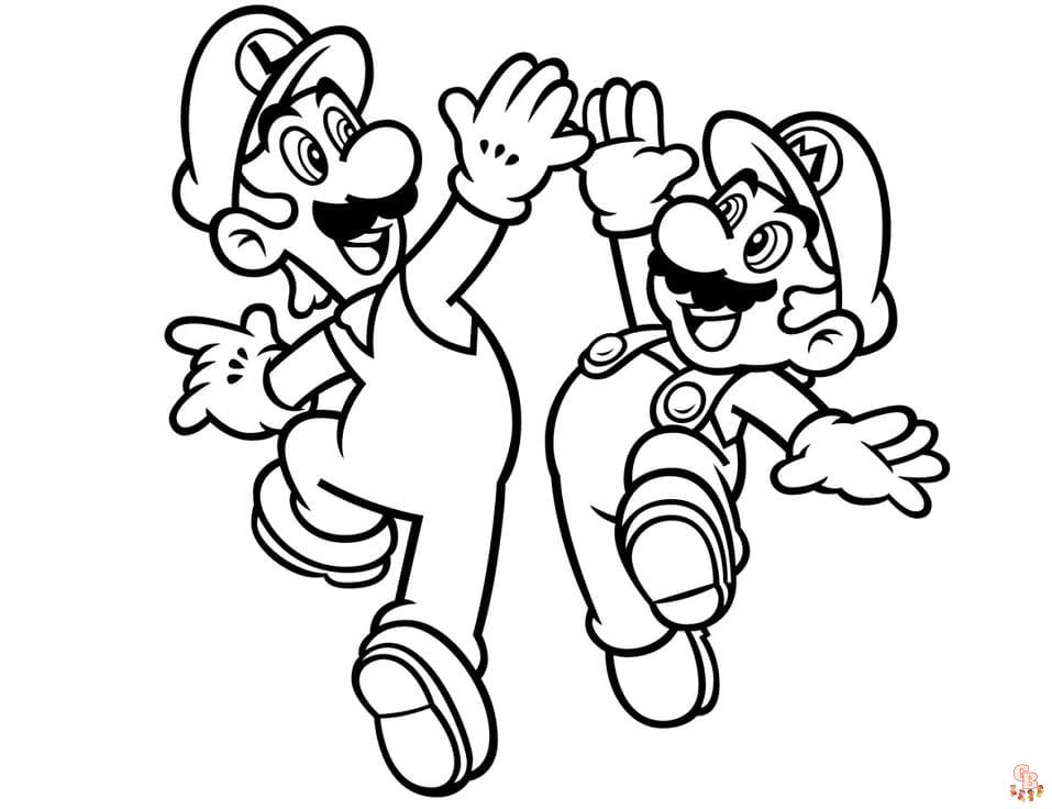 Coloriage Mario et Luigi