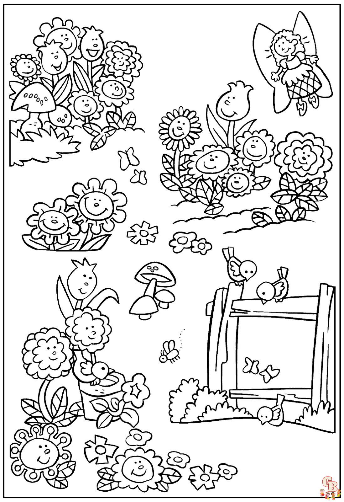 coloriage jardin