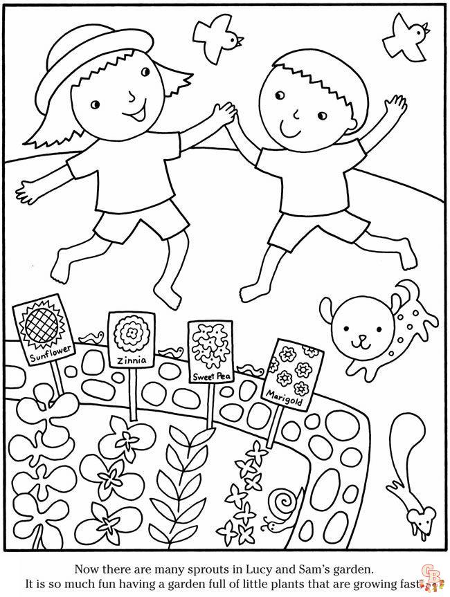 coloriage jardin