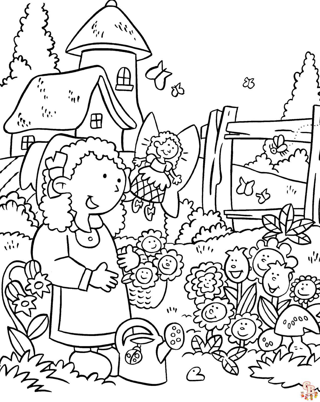 coloriage jardin