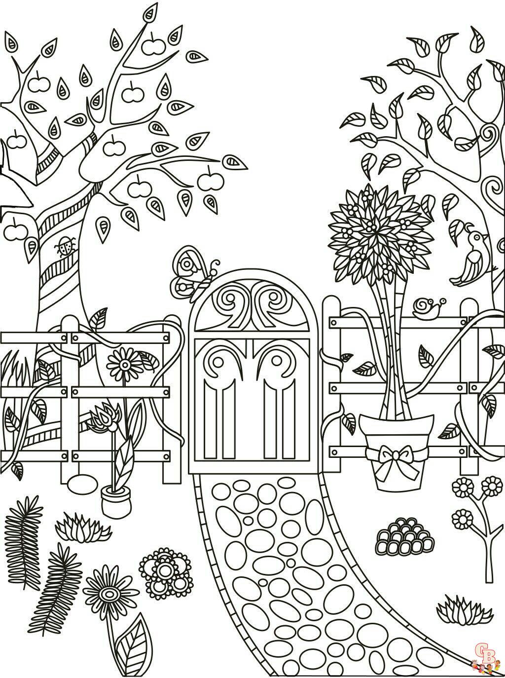 coloriage jardin