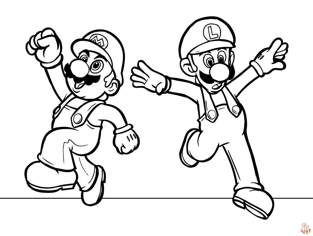 Coloriage Mario et Luigi