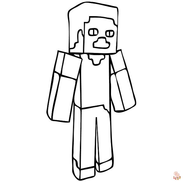 Coloriage Minecraft Steve