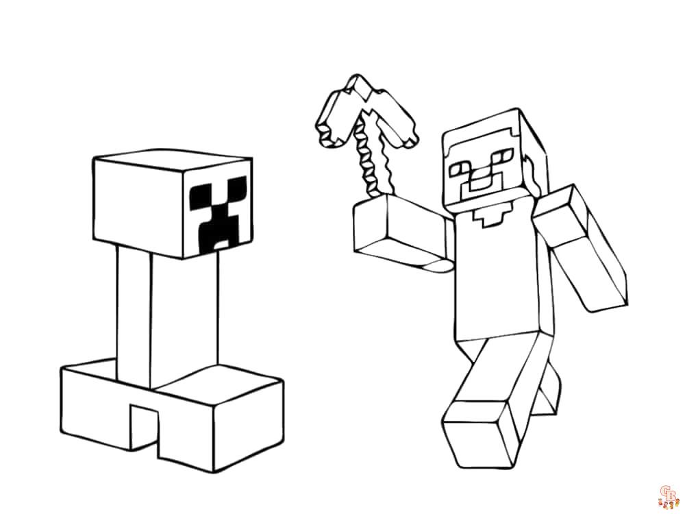 Coloriage Minecraft Steve