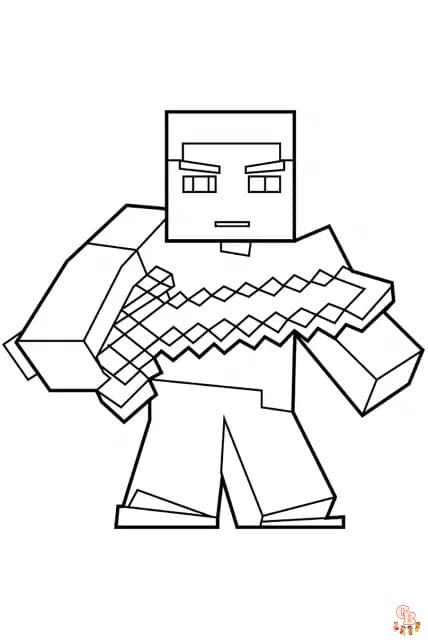 Coloriage Minecraft Steve