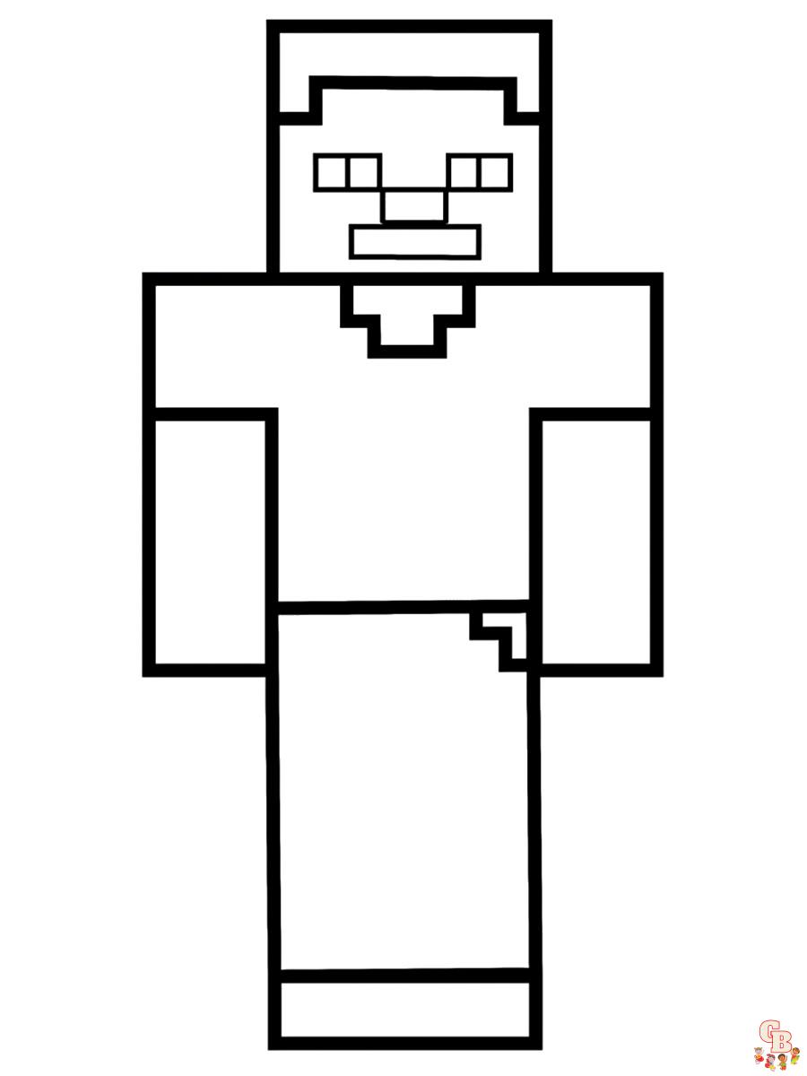 Coloriage Minecraft Steve