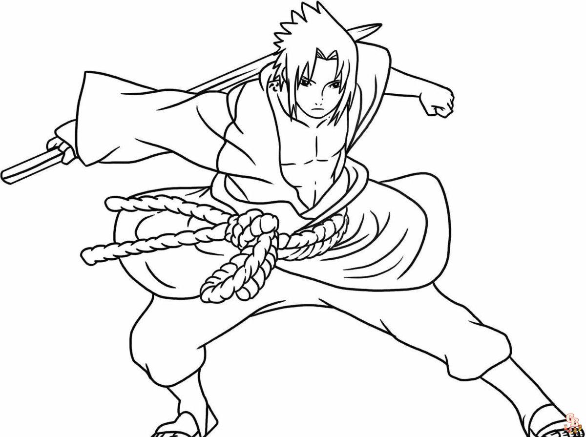 Coloriage Sasuke