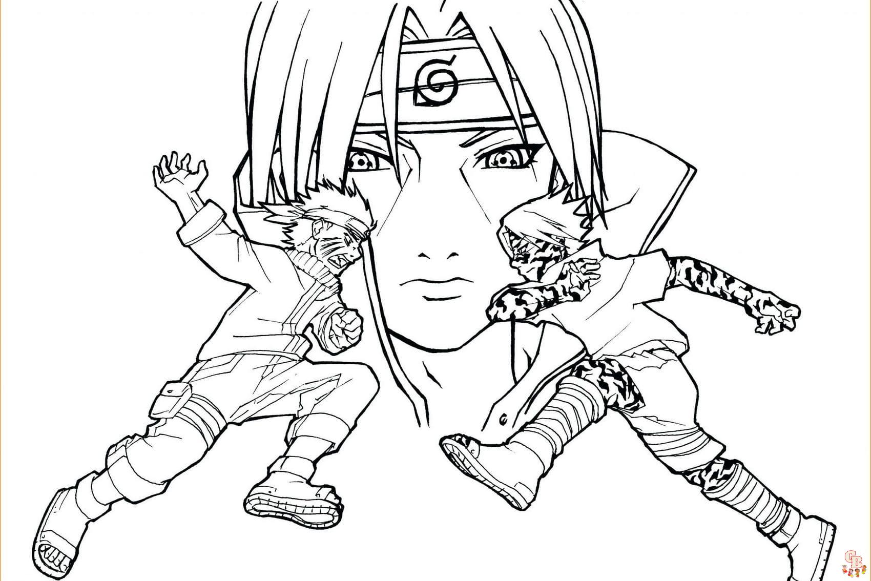 Coloriage Sasuke