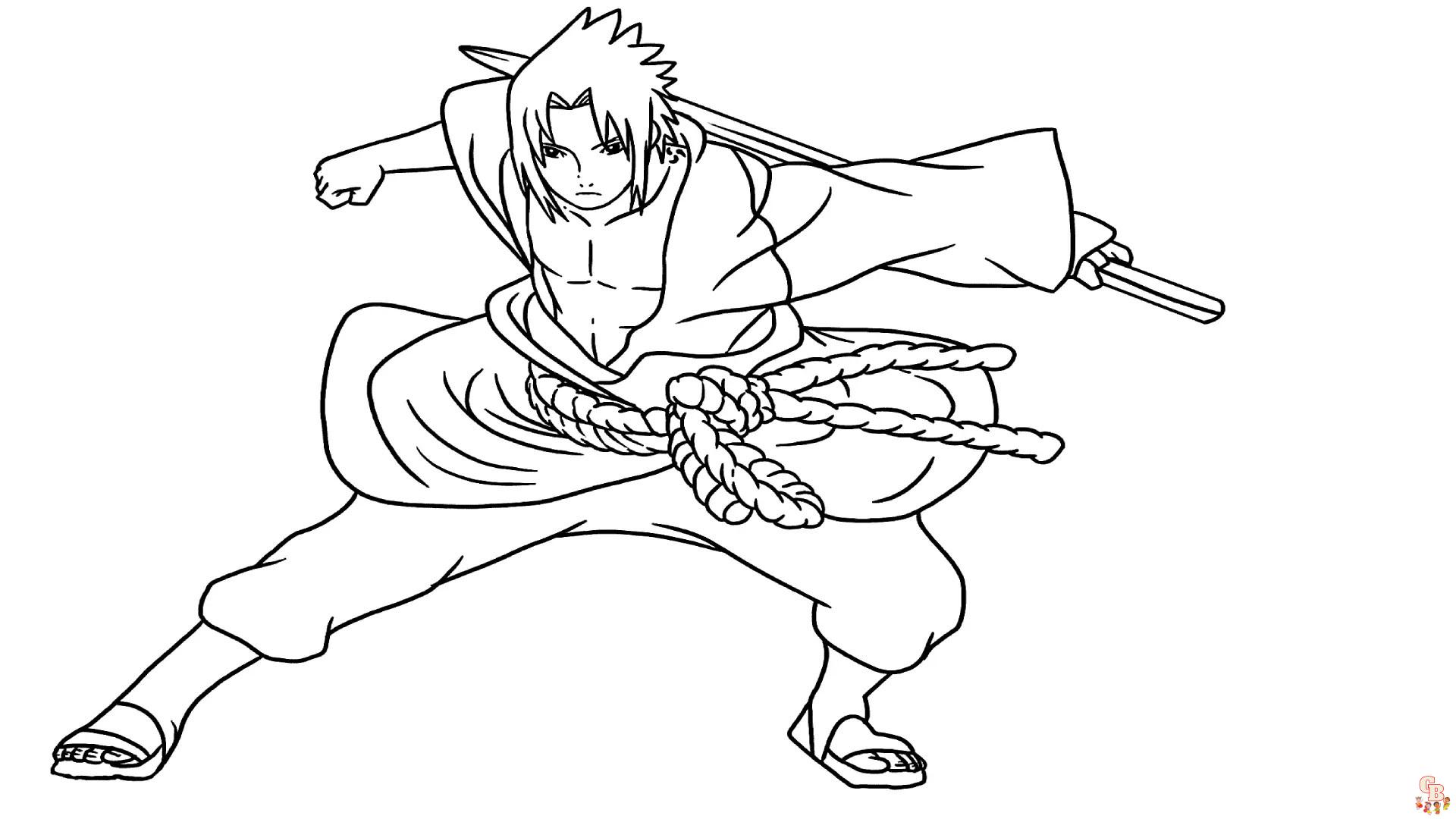 Coloriage Sasuke