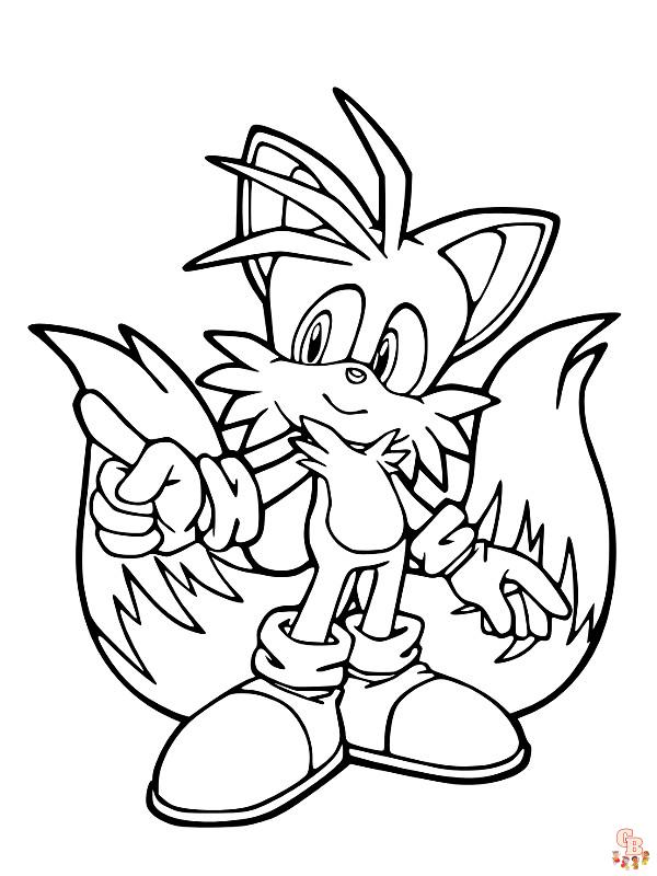 Coloriage Tails Sonic