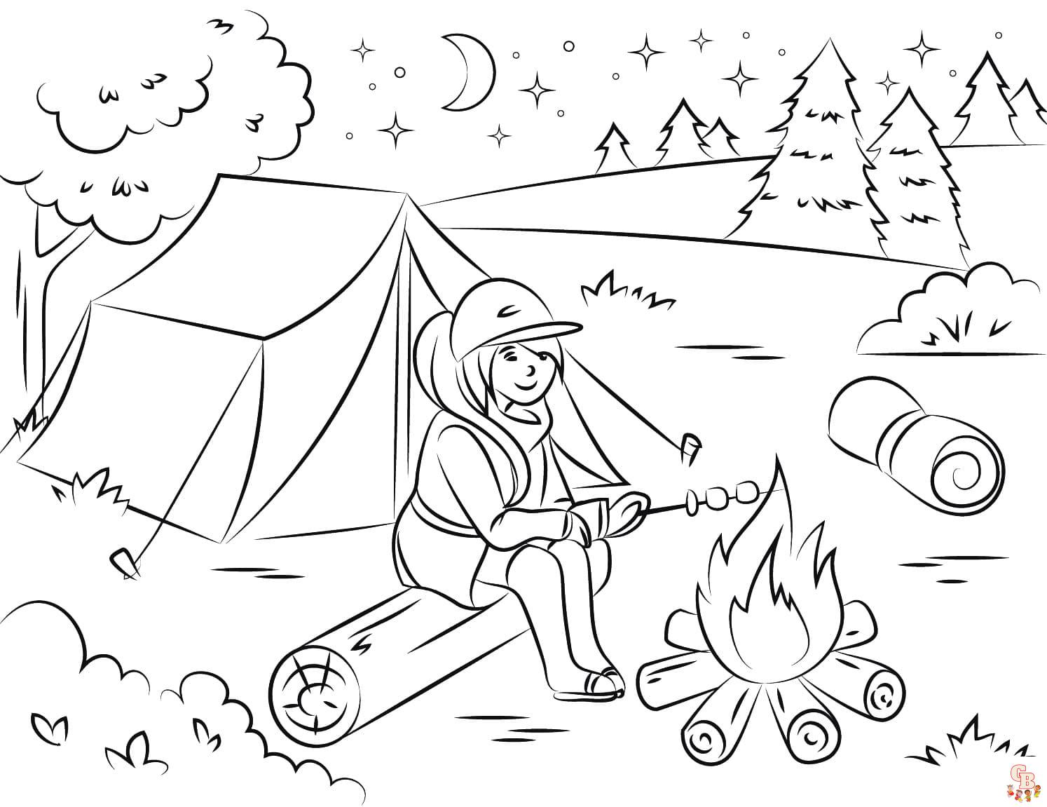 Coloriage camping