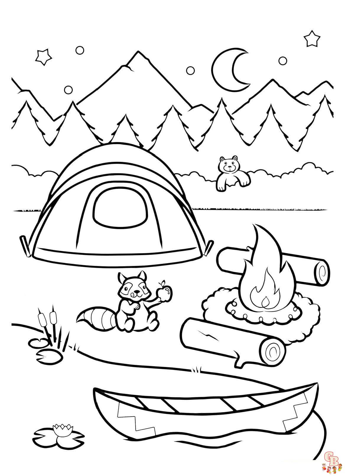 Coloriage camping