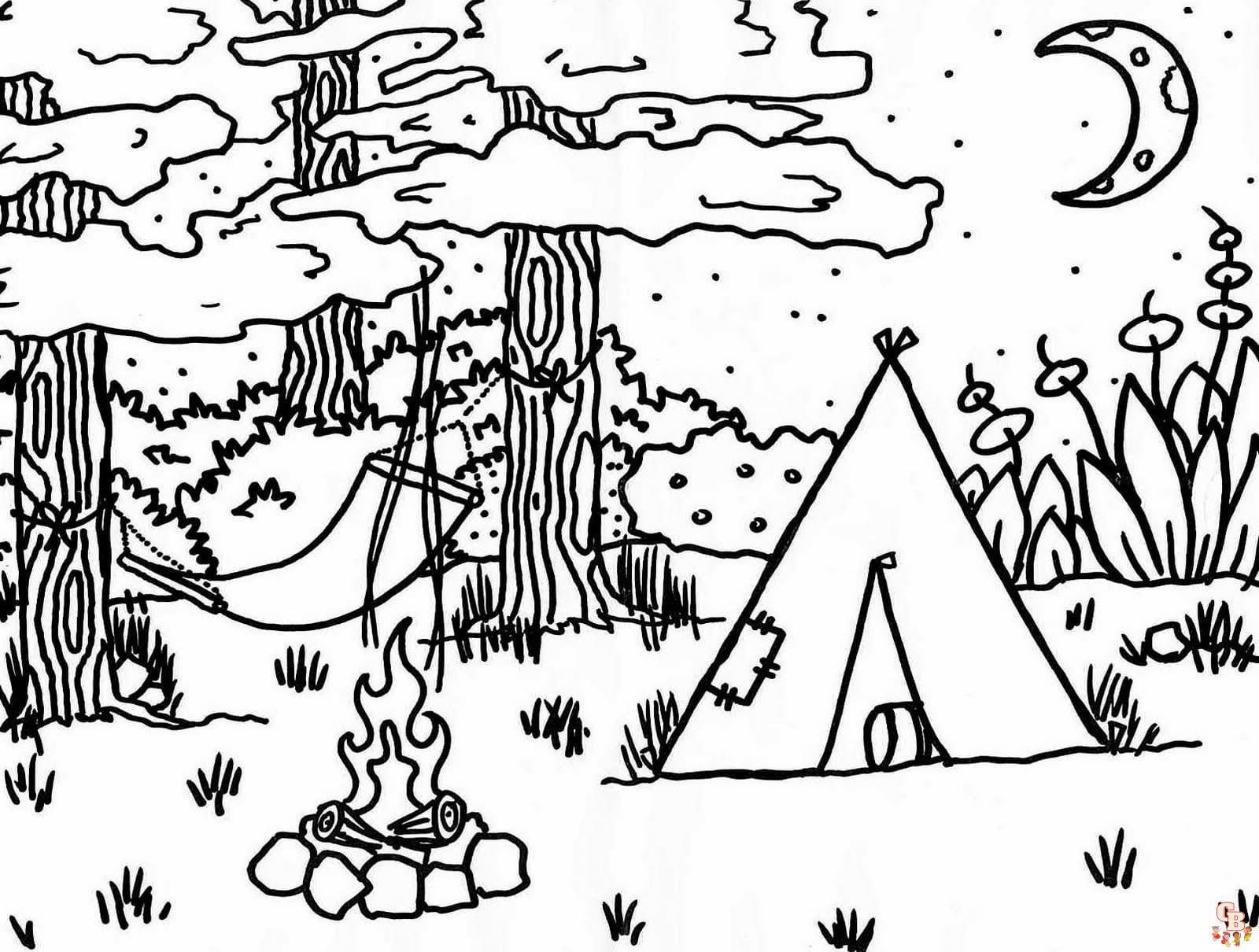 Coloriage camping