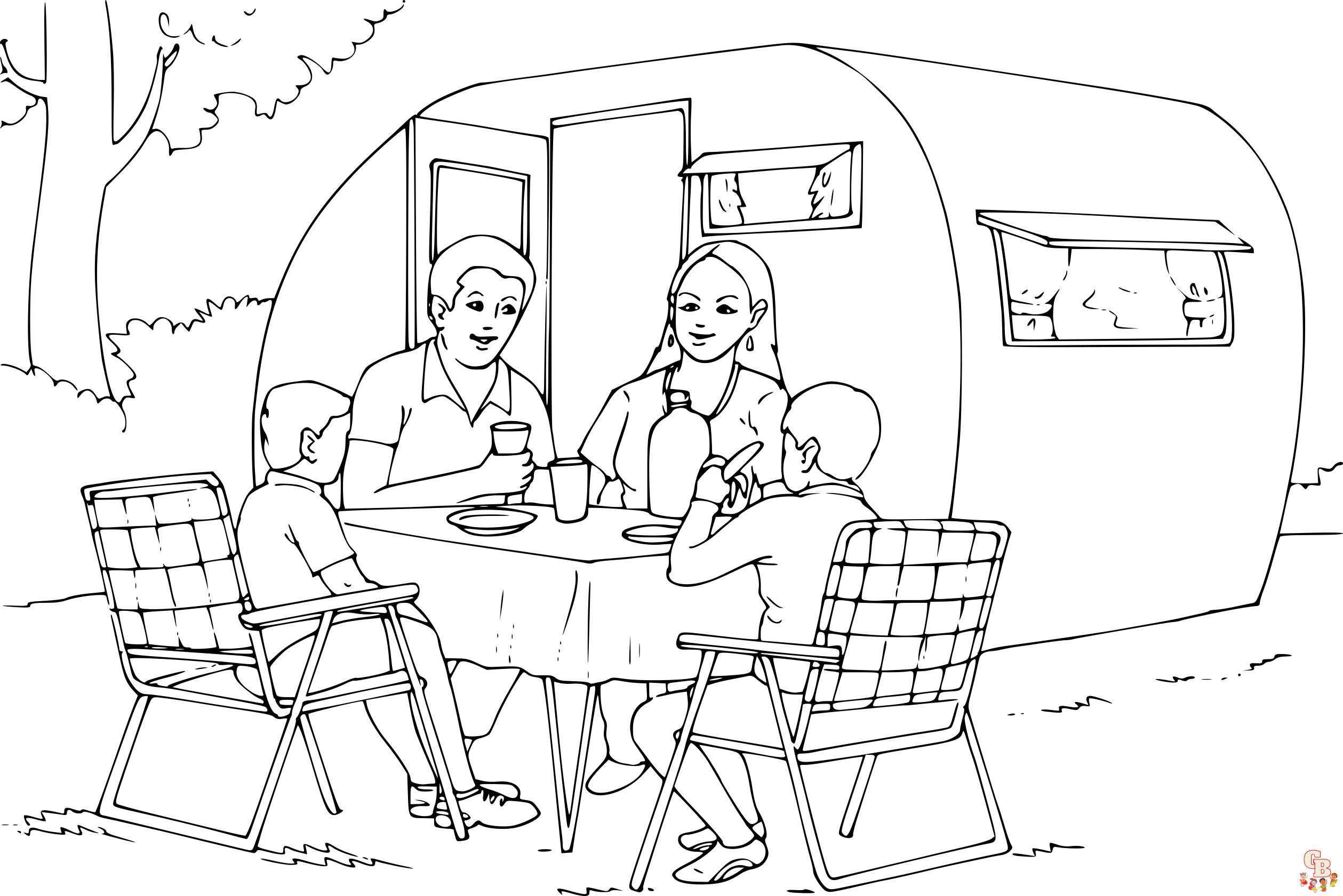 Coloriage camping