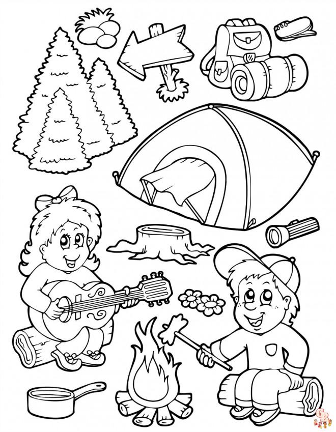 Coloriage camping