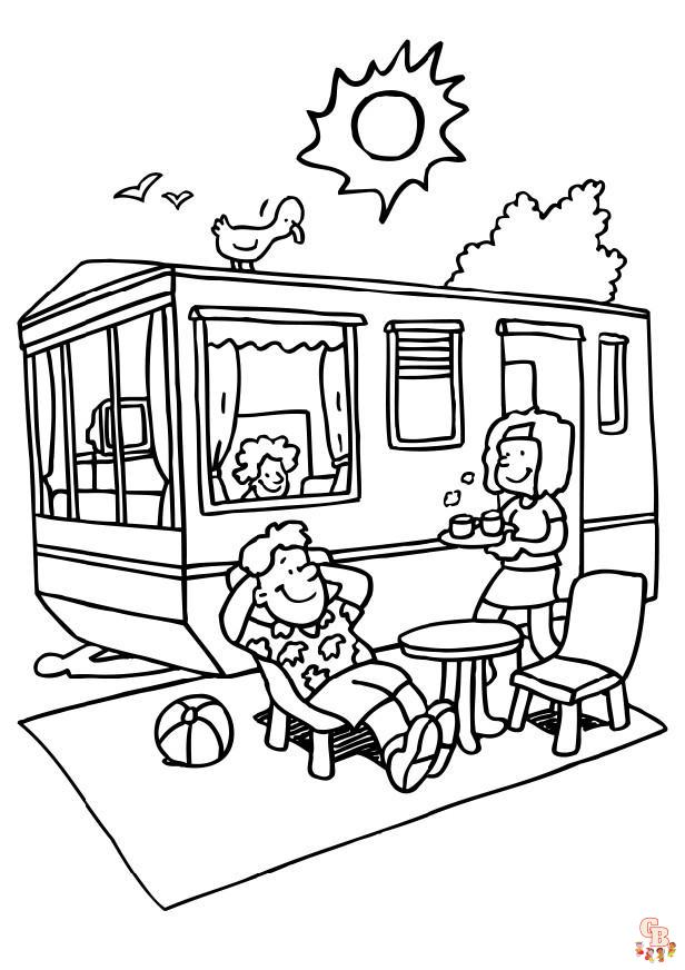 Coloriage camping