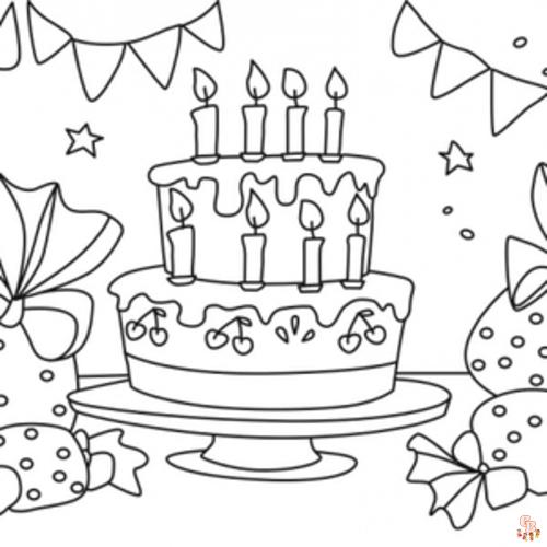 Coloriage anniversaire Dessins de ballons, cadeaux, personnages de fête et plus encore!