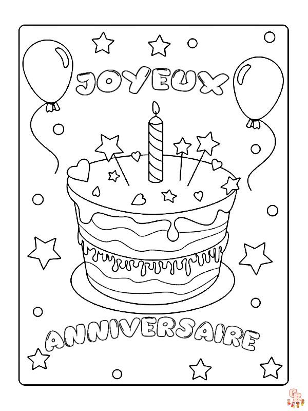 Coloriage anniversaire Dessins de ballons, cadeaux, personnages de fête et plus encore!