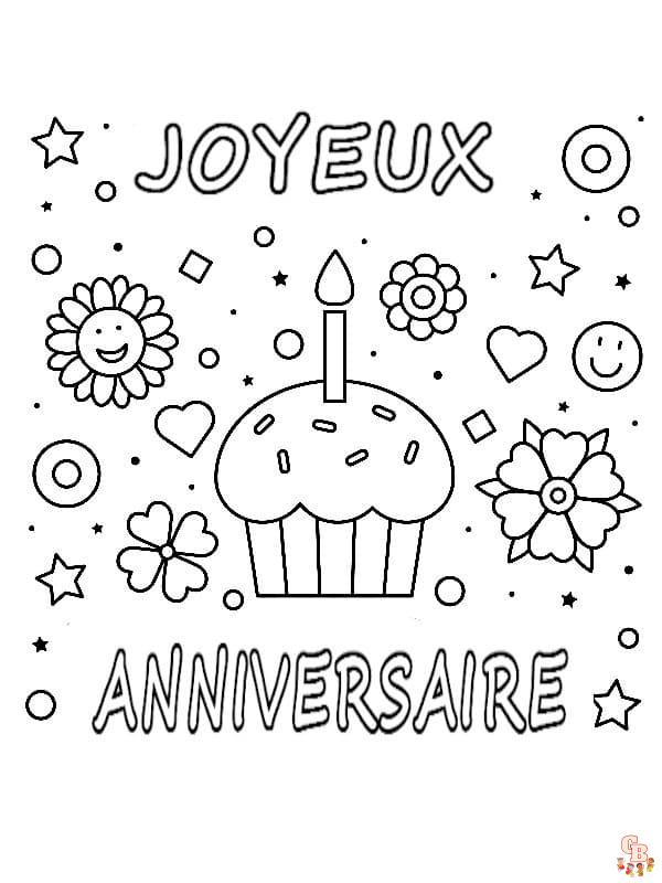 Coloriage anniversaire Dessins de ballons, cadeaux, personnages de fête et plus encore!