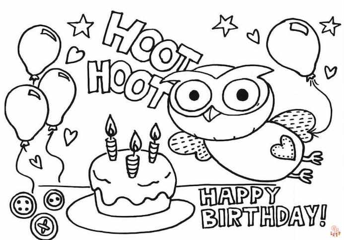 Coloriage anniversaire Dessins de ballons, cadeaux, personnages de fête et plus encore!