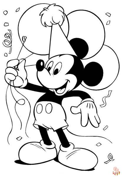 Coloriage anniversaire Dessins de ballons, cadeaux, personnages de fête et plus encore!