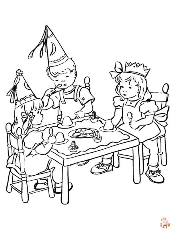 Coloriage anniversaire Dessins de ballons, cadeaux, personnages de fête et plus encore!