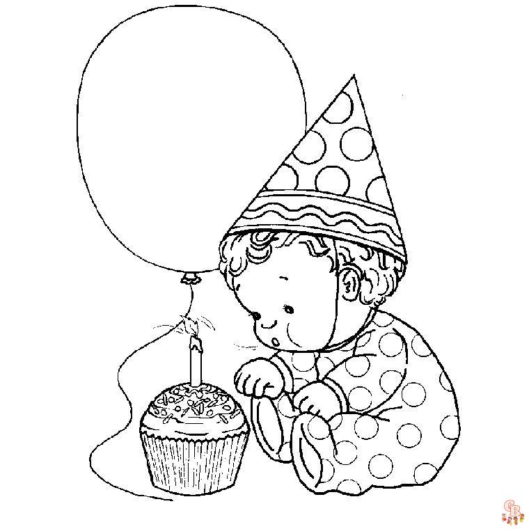 Coloriage anniversaire Dessins de ballons, cadeaux, personnages de fête et plus encore!