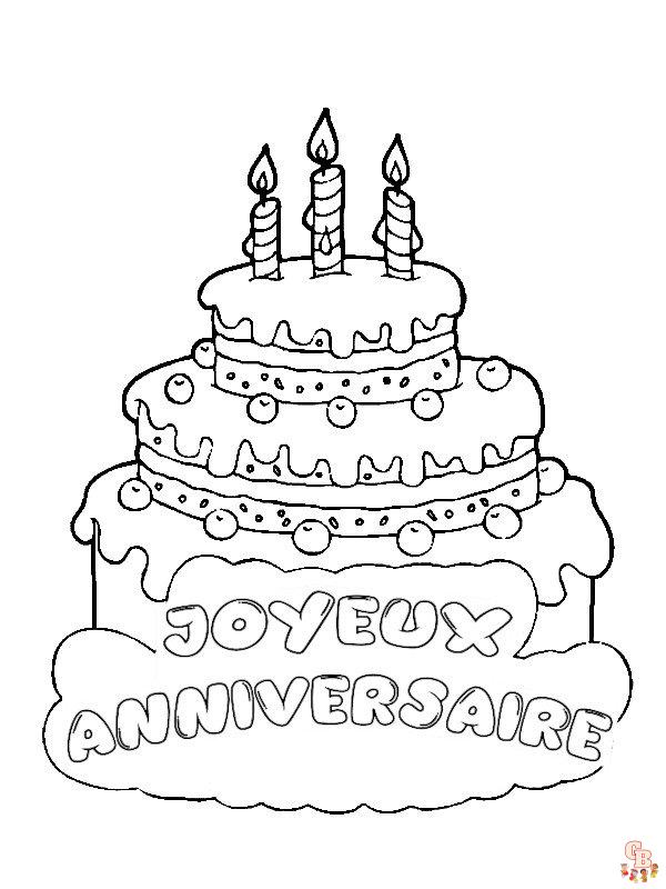 Coloriage anniversaire Dessins de ballons, cadeaux, personnages de fête et plus encore!