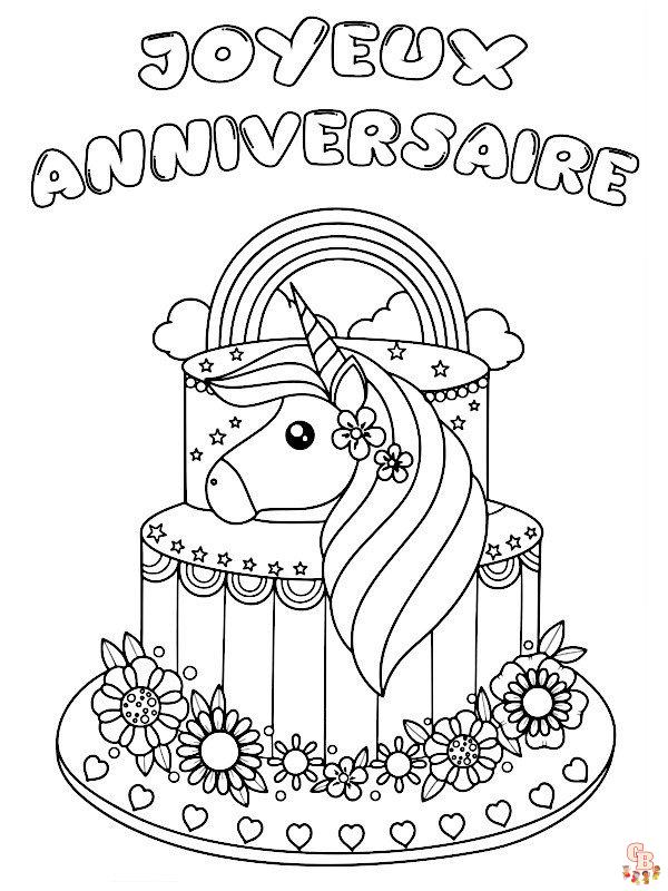 Coloriage anniversaire Dessins de ballons, cadeaux, personnages de fête et plus encore!