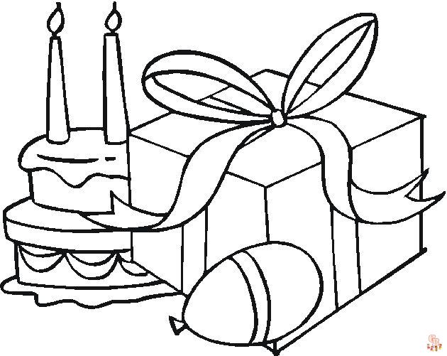 Coloriage anniversaire Dessins de ballons, cadeaux, personnages de fête et plus encore!