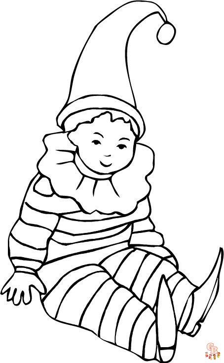 Coloriage Arlequin modèles traditionnels et modernes à imprimer pour enfants