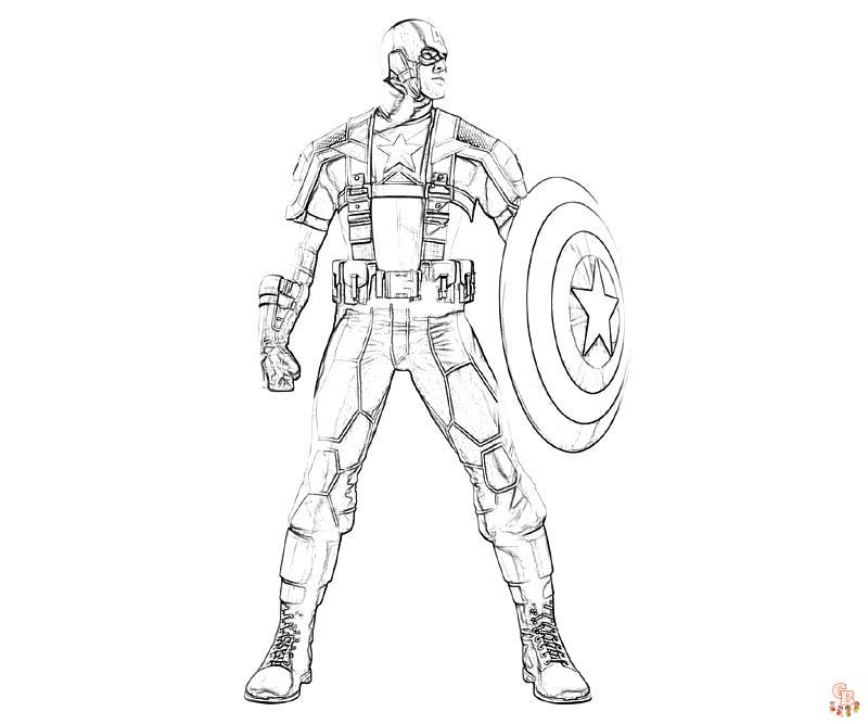 Coloriage Avengers Captain America, Iron Man, Thor, Hulk, Thanos, Spider-Man