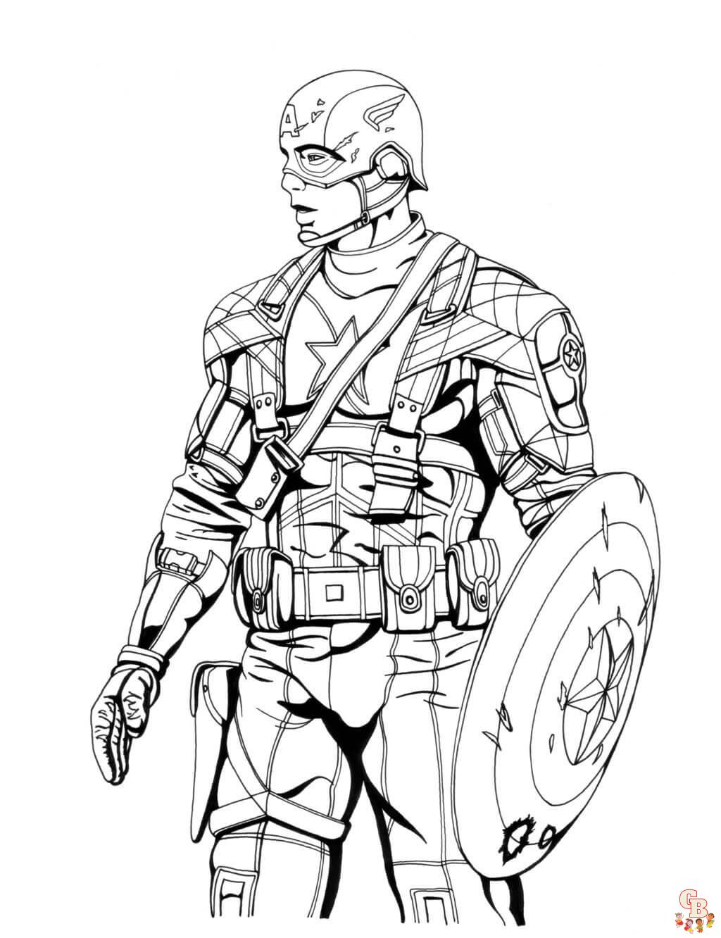 Coloriage Avengers Captain America, Iron Man, Thor, Hulk, Thanos, Spider-Man