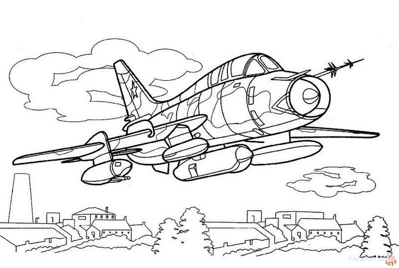 Coloriage Avion pour les Enfants - Des Pages de Coloriage Gratuites