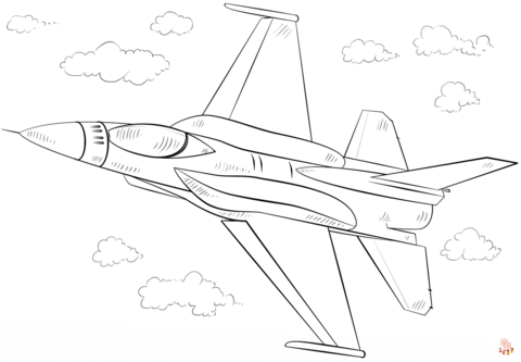 Coloriage Avion de Chasse - Coloriages Gratuits d'Avions Militaires et de Combat