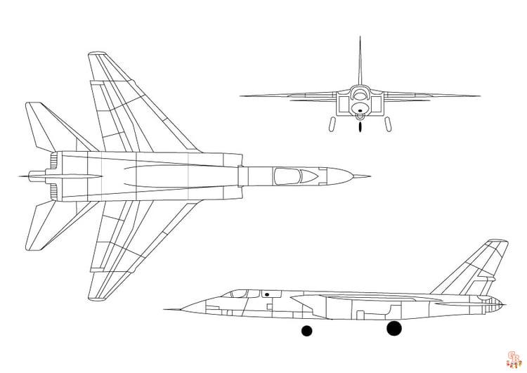 Coloriage Avion de Chasse - Coloriages Gratuits d'Avions Militaires et de Combat