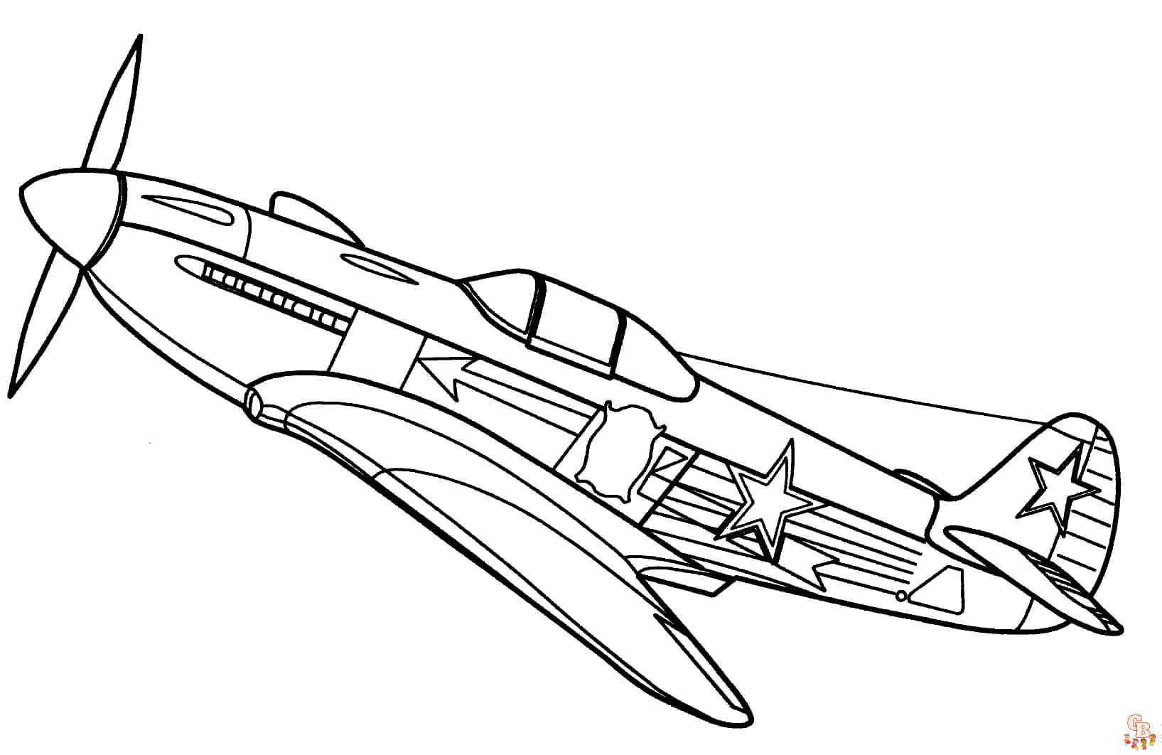 Coloriage Avion de Chasse - Coloriages Gratuits d'Avions Militaires et de Combat