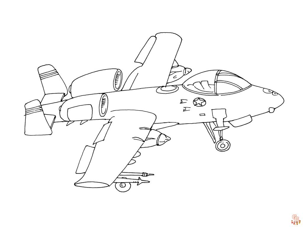 Coloriage Avion de Chasse - Coloriages Gratuits d'Avions Militaires et de Combat