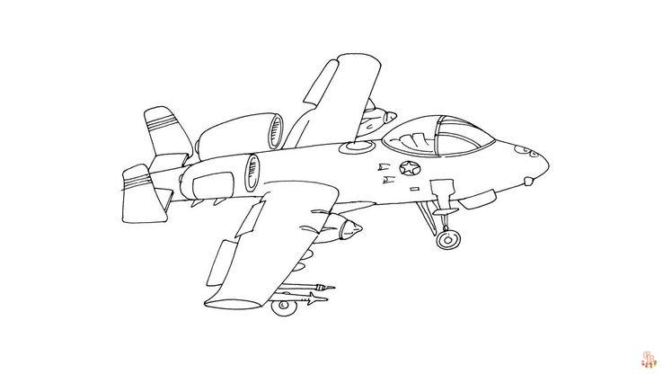 Coloriage Avion de Chasse - Coloriages Gratuits d'Avions Militaires et de Combat