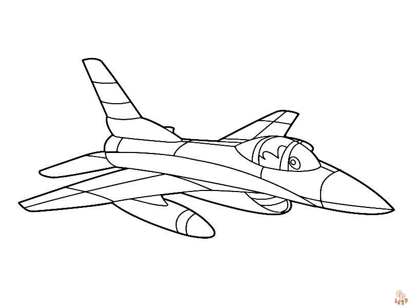 Coloriage Avion de Chasse - Coloriages Gratuits d'Avions Militaires et de Combat