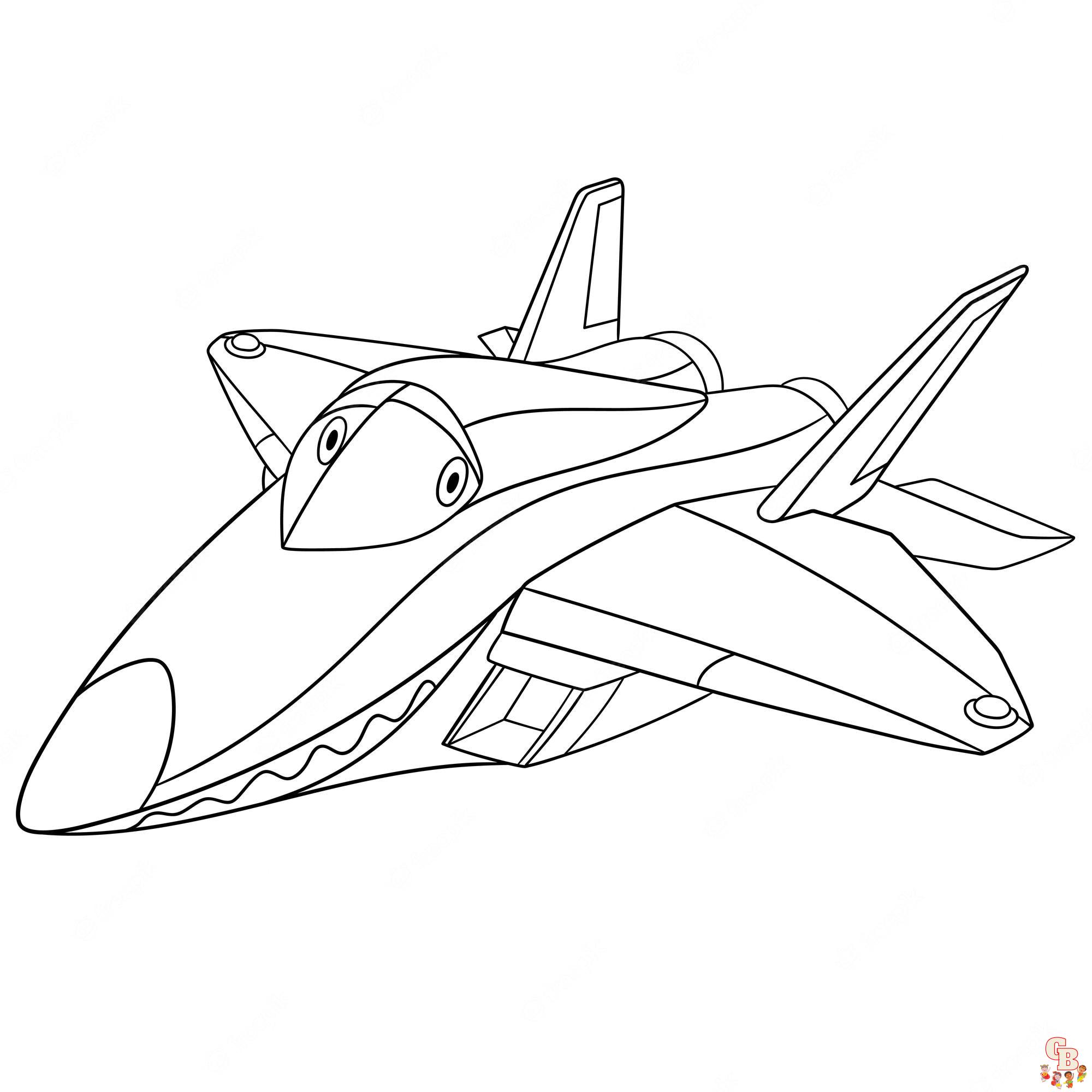 Coloriage Avion de Chasse - Coloriages Gratuits d'Avions Militaires et de Combat