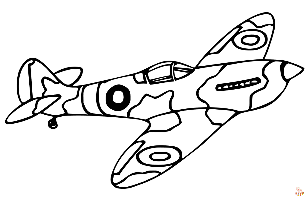 Coloriage Avion de Chasse - Coloriages Gratuits d'Avions Militaires et de Combat