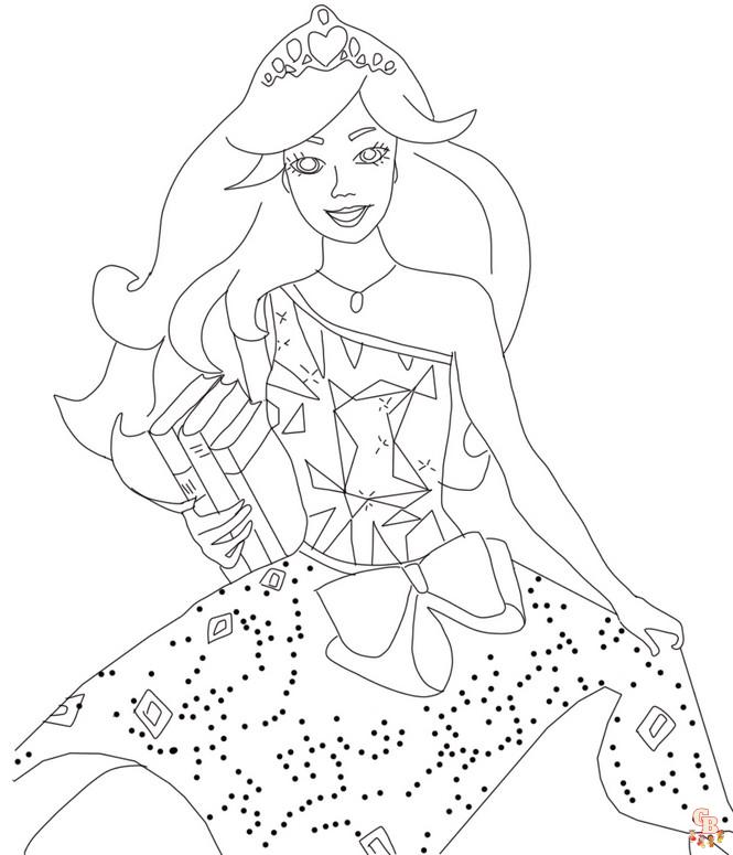 Coloriage Barbie gratuitement - Les meilleures coloriages de Barbie pour enfants