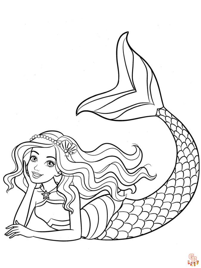 Coloriage Barbie Sirene Gratuitement - Dessins à Imprimer