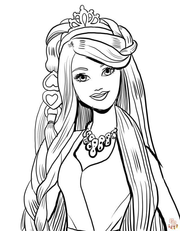 Coloriage Barbie Sirene Gratuitement - Dessins à Imprimer