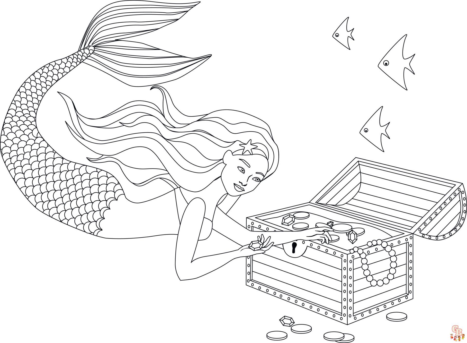 Coloriage Barbie Sirene Gratuitement - Dessins à Imprimer