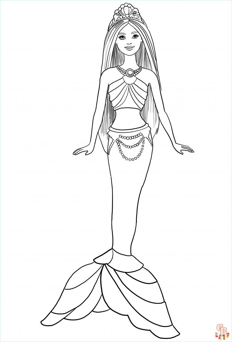 Coloriage Barbie Sirene Gratuitement - Dessins à Imprimer