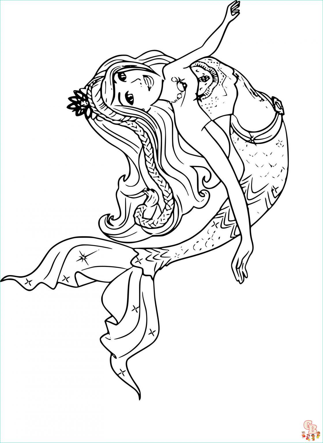 Coloriage Barbie Sirene Gratuitement - Dessins à Imprimer