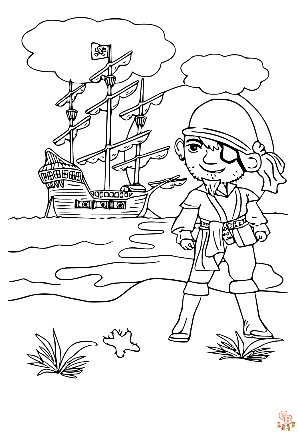 Coloriage Bateau Pirate - Modèles Gratuits à Imprimer